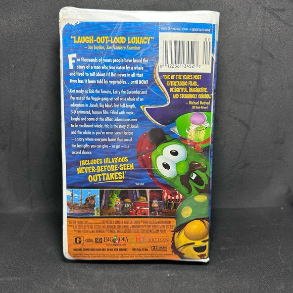 Jonah A Veggie Tales Movie VHS Tape 2002 Family Animated Childrens Kids Used - Picture 7 of 9